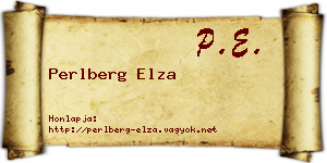 Perlberg Elza névjegykártya